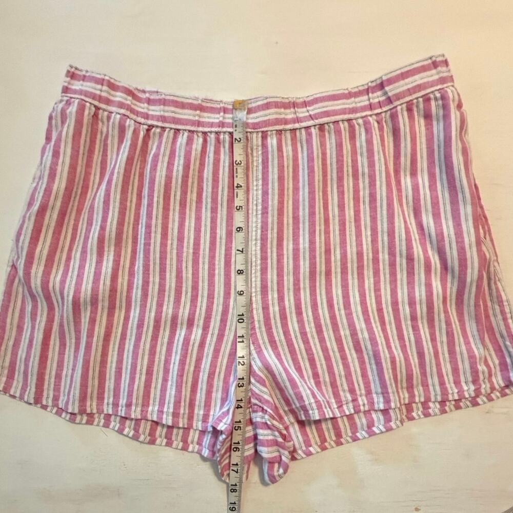 Universal Thread Linen Blend Pajama Set Womens Size XL Striped Shorts Lounge - Picture 9 of 14